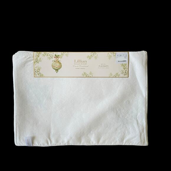 Lillian August Christmas Placemats Set of 4 Gold & Silver Snowflake Holiday Glam - Picture 13 of 13